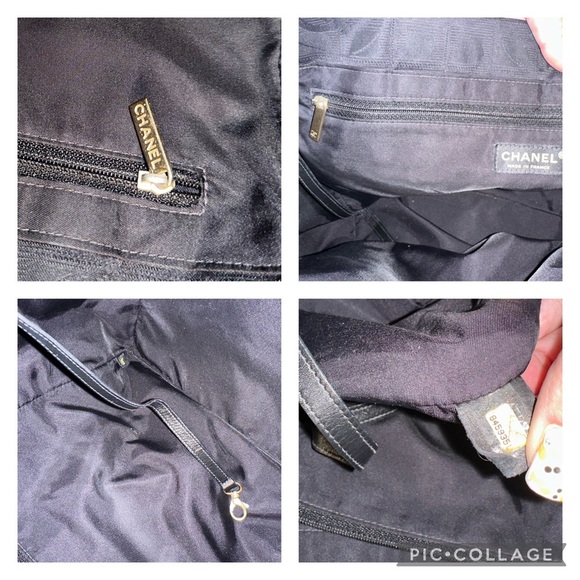 Chanel Travel Line Black Logo embossed Tote Bag. Twilly/Scarf. Charm. Dust Bag - Picture 12 of 12
